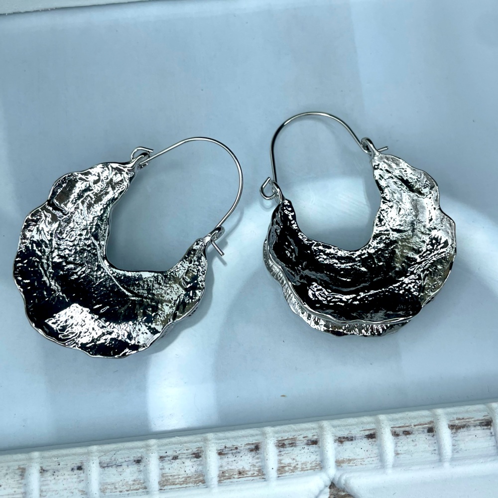 Silver Statement Earrings - Picture 7 of 7